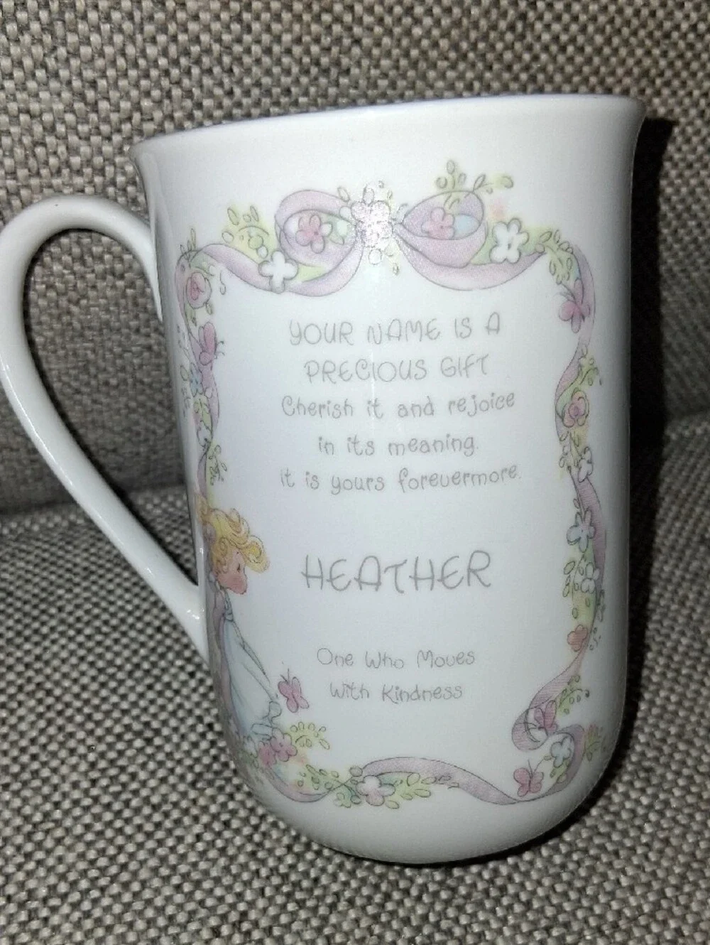 White Ceramic Collectible Mug - Precious Moments Marking